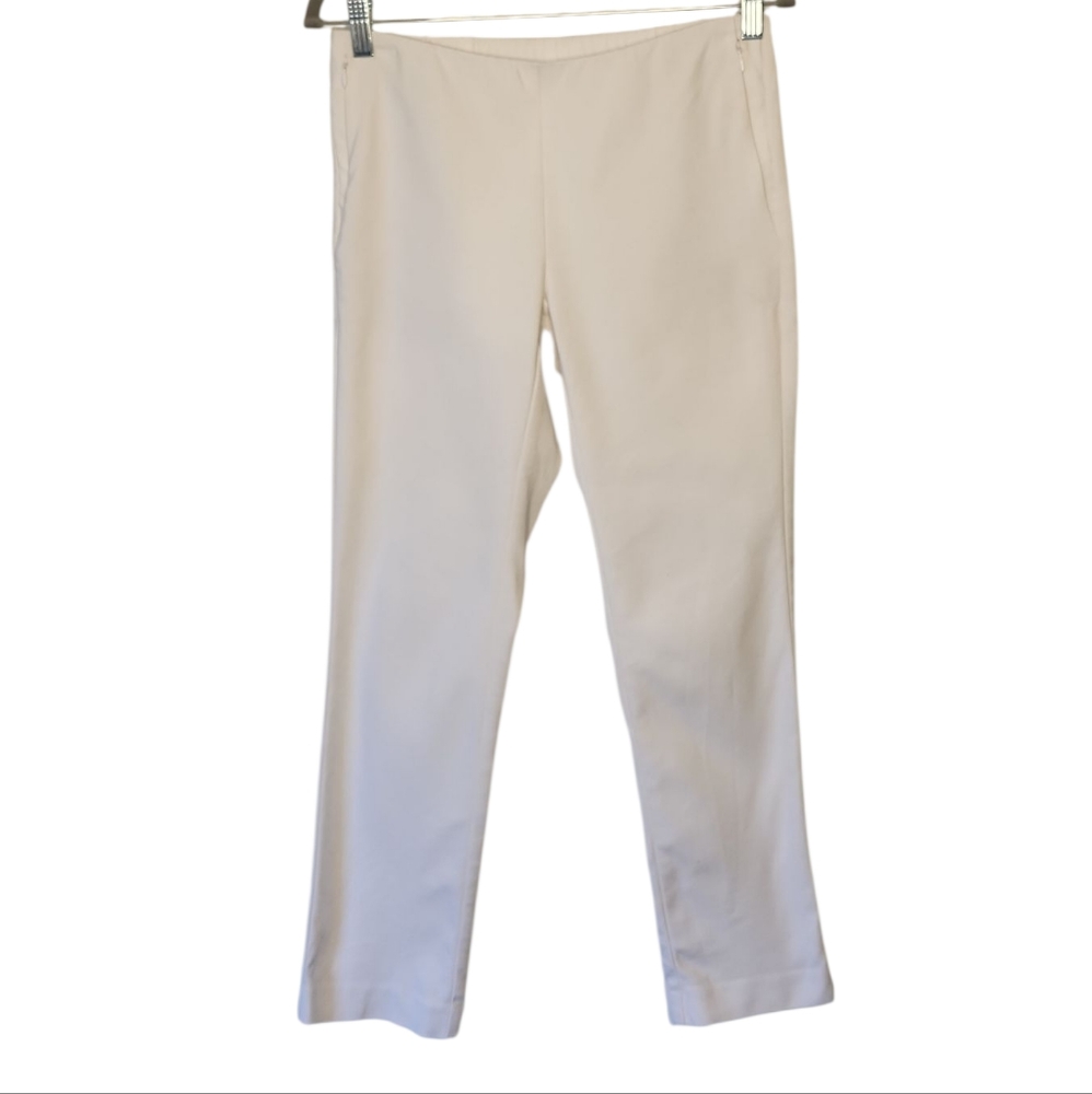 J. Jill Women's Essential Cotton Stretch White Ankle Pants Size 2P